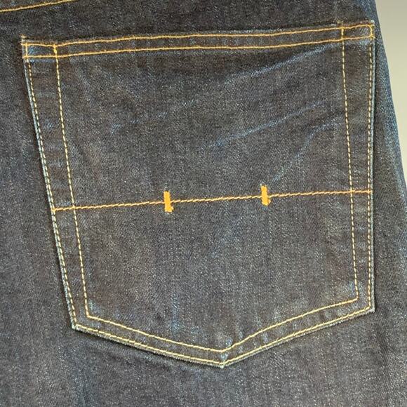 36 Indigo Cotton Selvedge Twill Straight Embroidered Birds Jeans - Picture 6 of 10